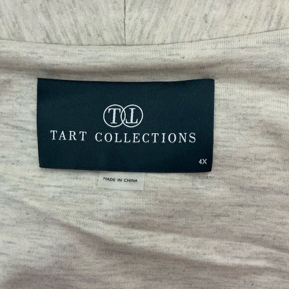 Tart Collections Heathered Oatmeal Front Shawl Collar Jacket Size 4X - Picture 4 of 6